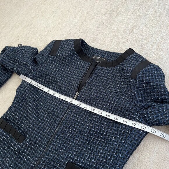 Vintage Jones New York Collection Tweed Blue Cardigan Blazer Jacket 6 - Picture 6 of 11